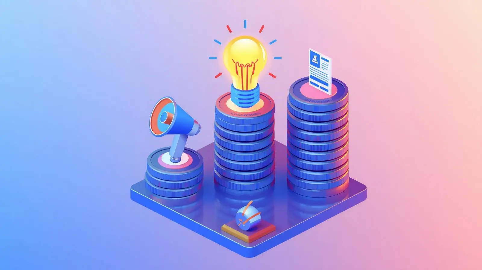 Innovation marketing and legal stacks of coins