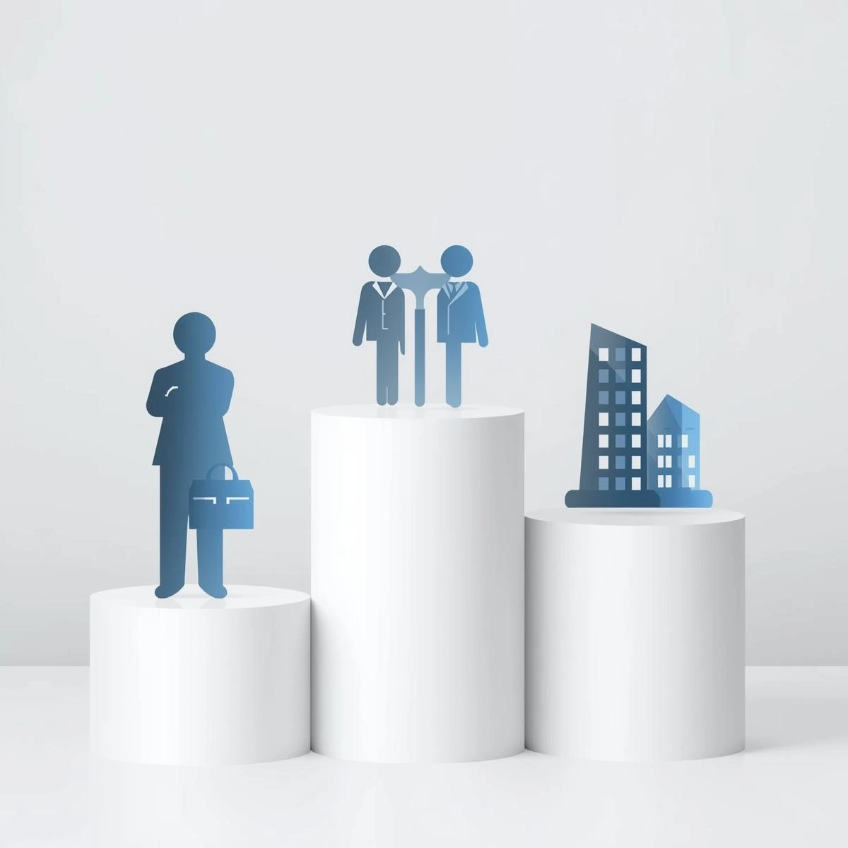 Minimalist icons for different business legal entities and startup structures