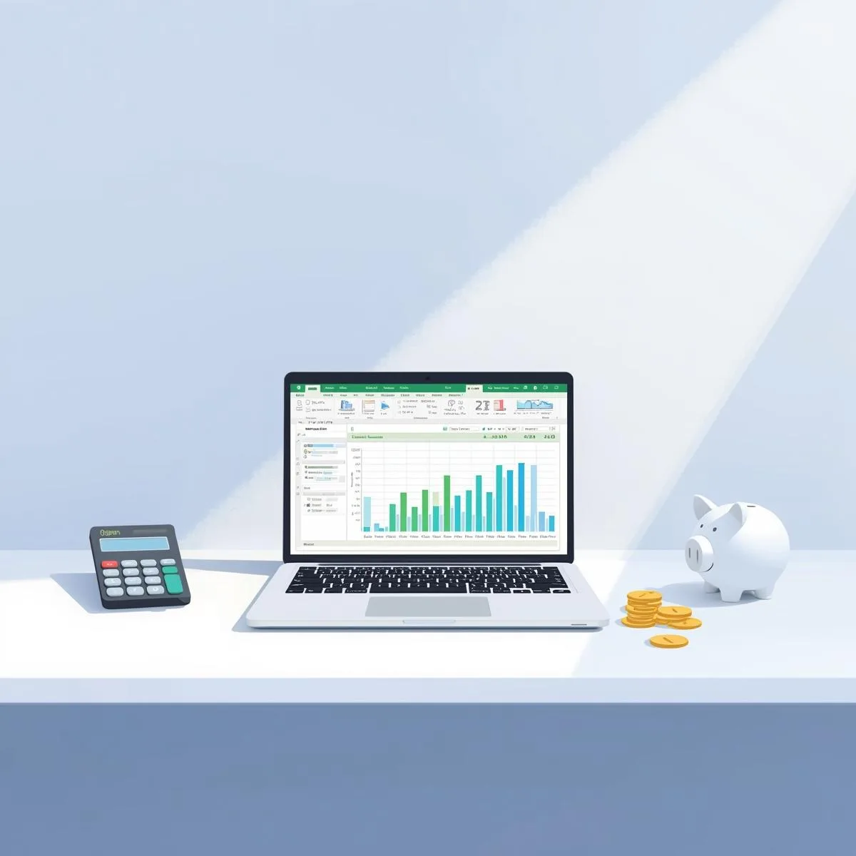 Financial planning and startup cost estimation illustration in flat design style