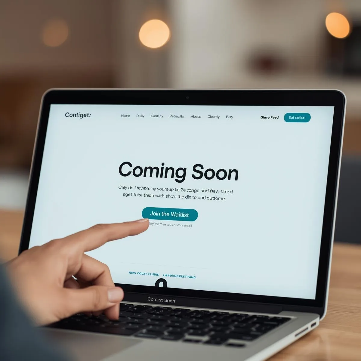 Startup landing page on a laptop for business idea testing