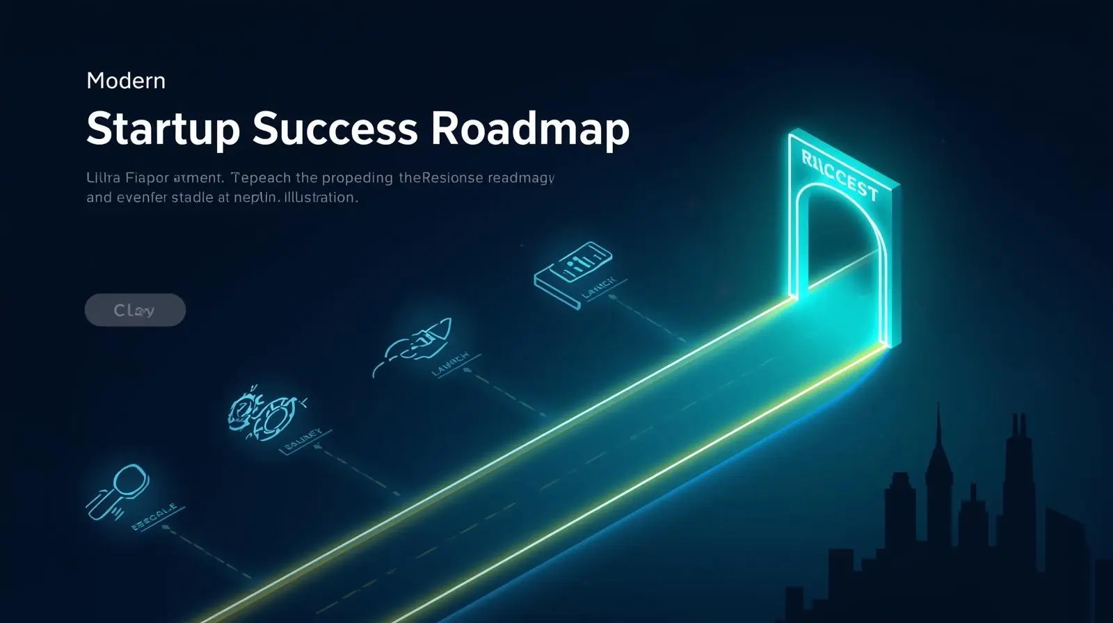 Futuristic winding road to business success