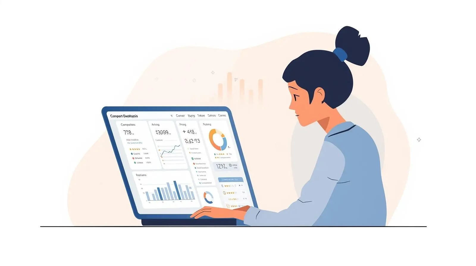 Modern business dashboard on laptop screen