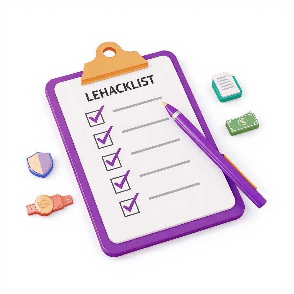 Professional legal compliance checklist for startups in 3D minimalist style