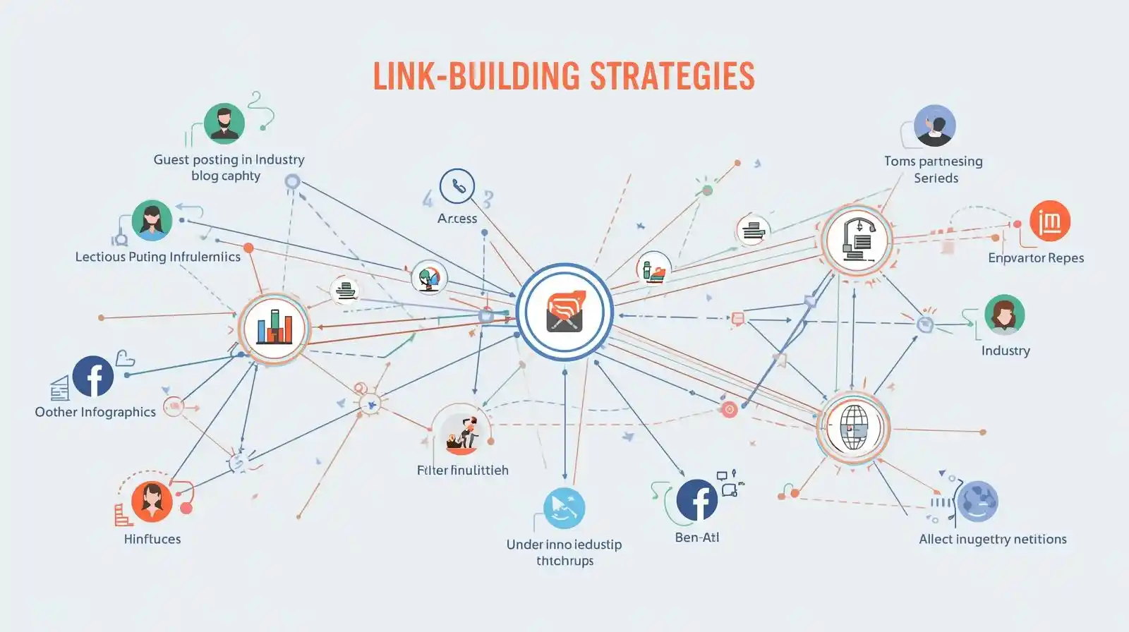 SEO backlink building tactics visualization