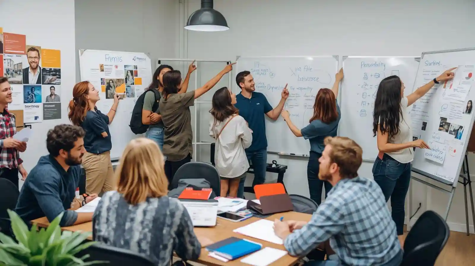 Team strategic brainstorming meeting