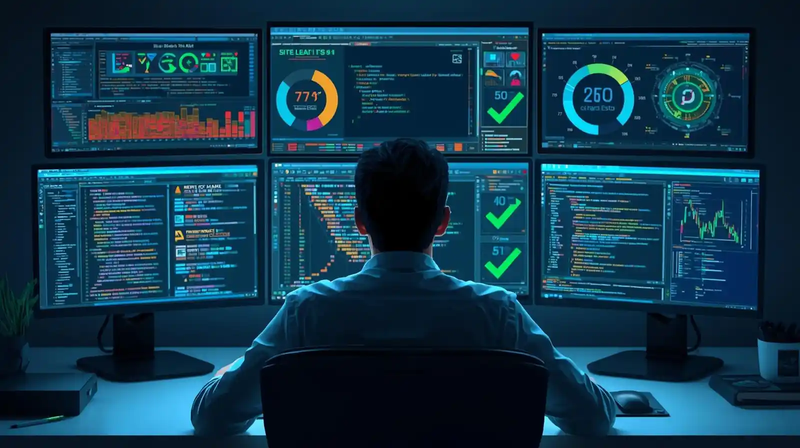 Technical SEO multi-monitor setup