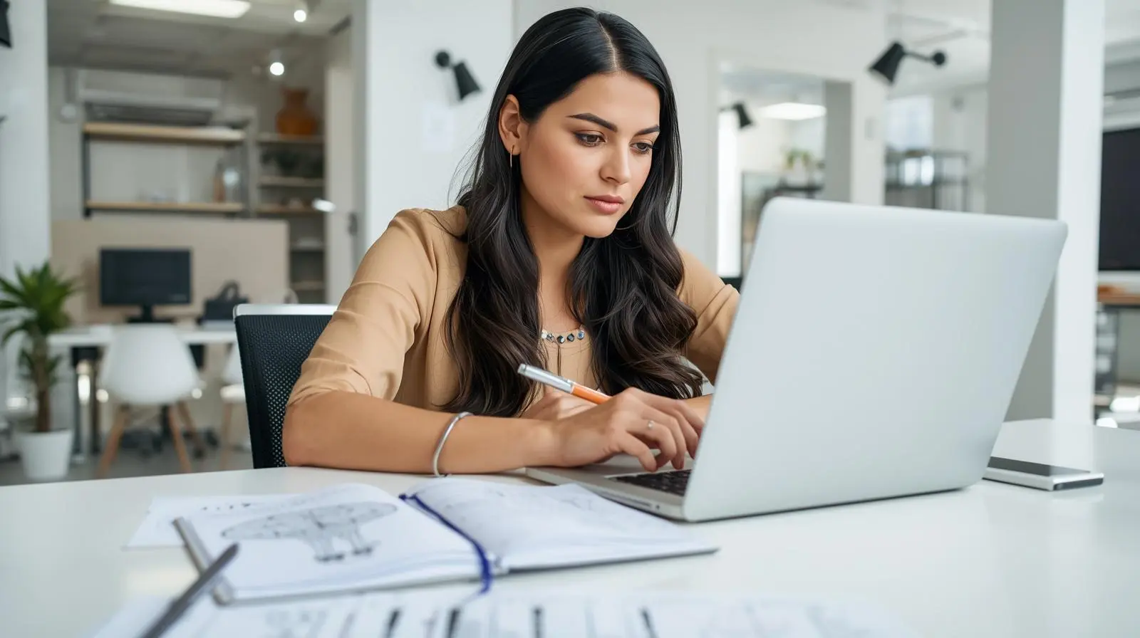 Professional woman office workspace