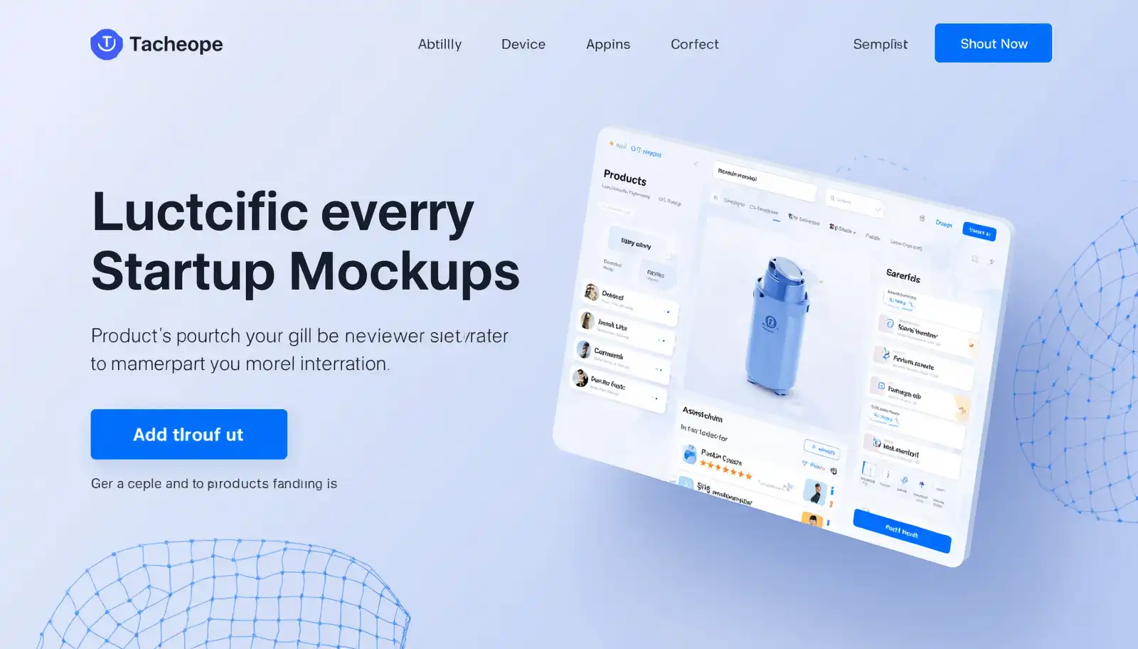 clean landing page UI