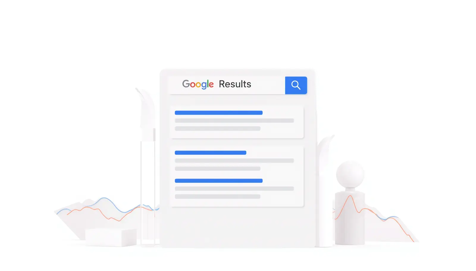 Google search results minimalist illustration