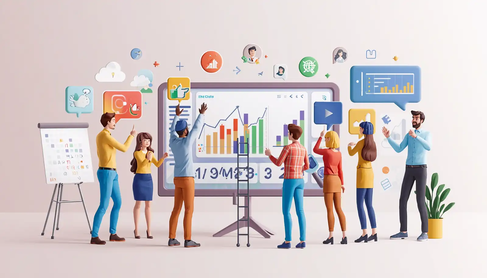 Team collaborating on business analytics