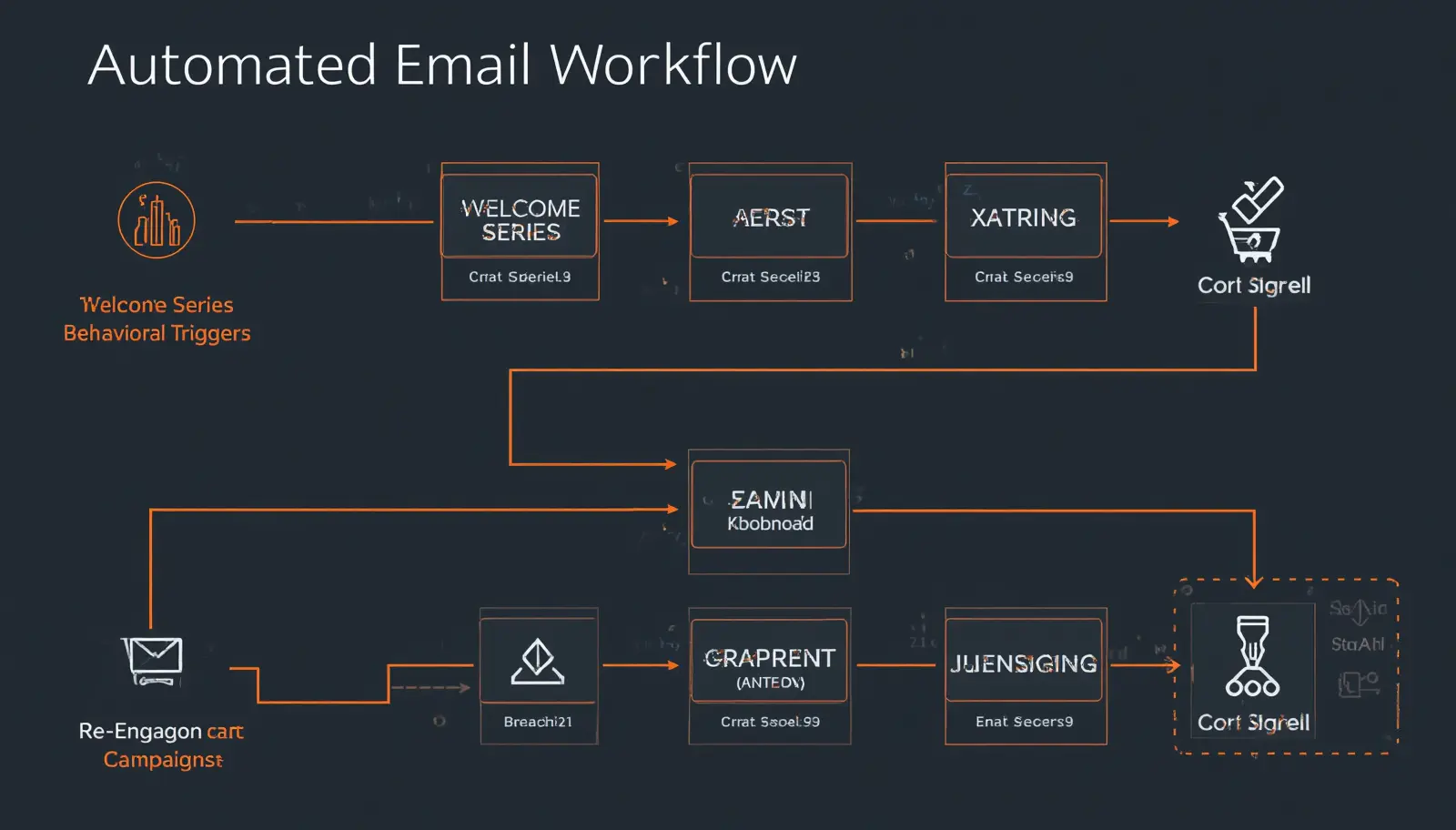 Focus on Automated Email Workflow Diagram