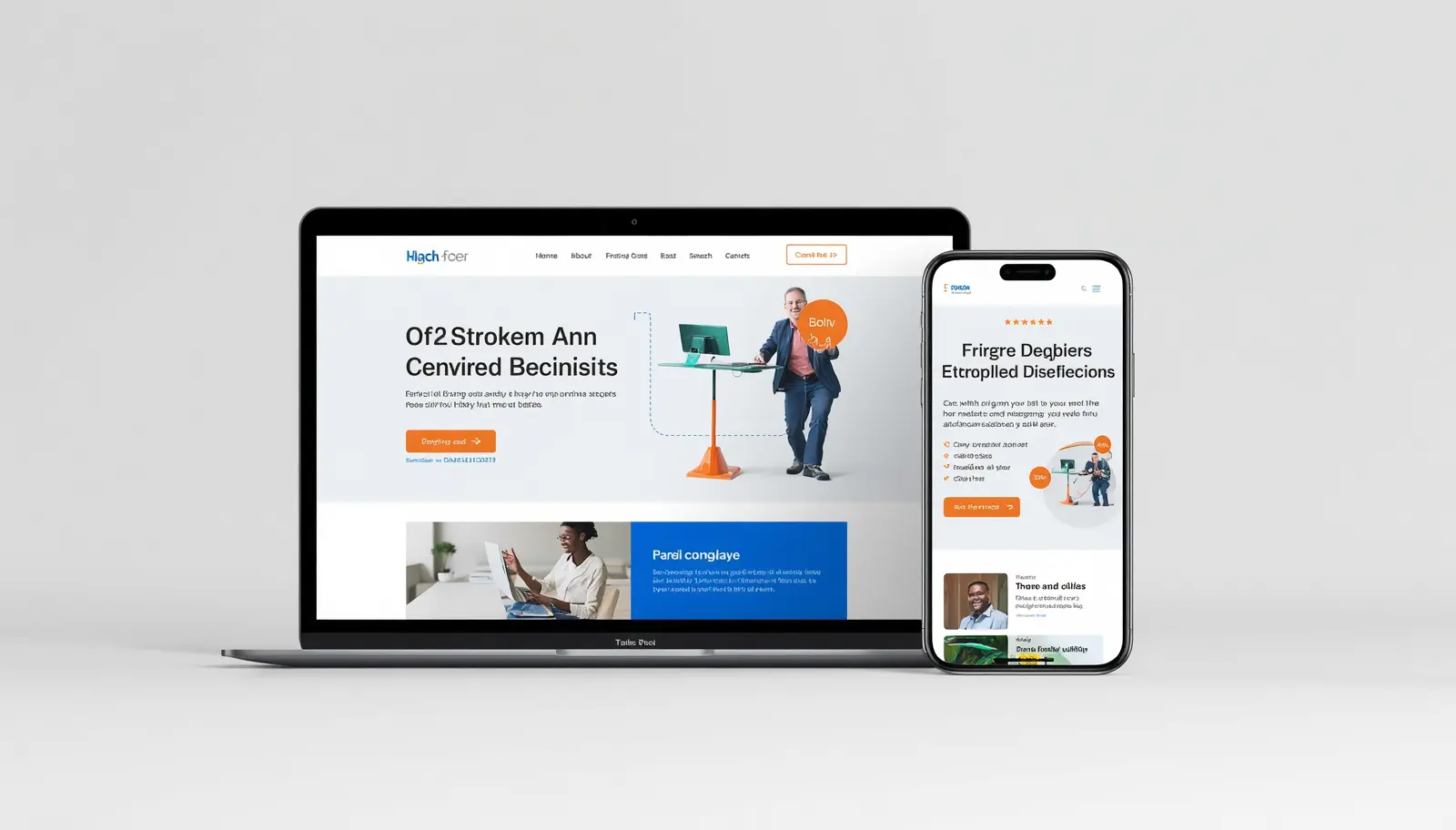 Responsive website design mockup display