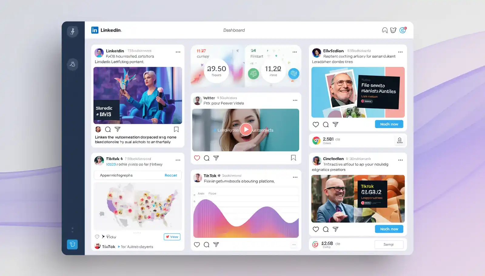 Social media management dashboard interface