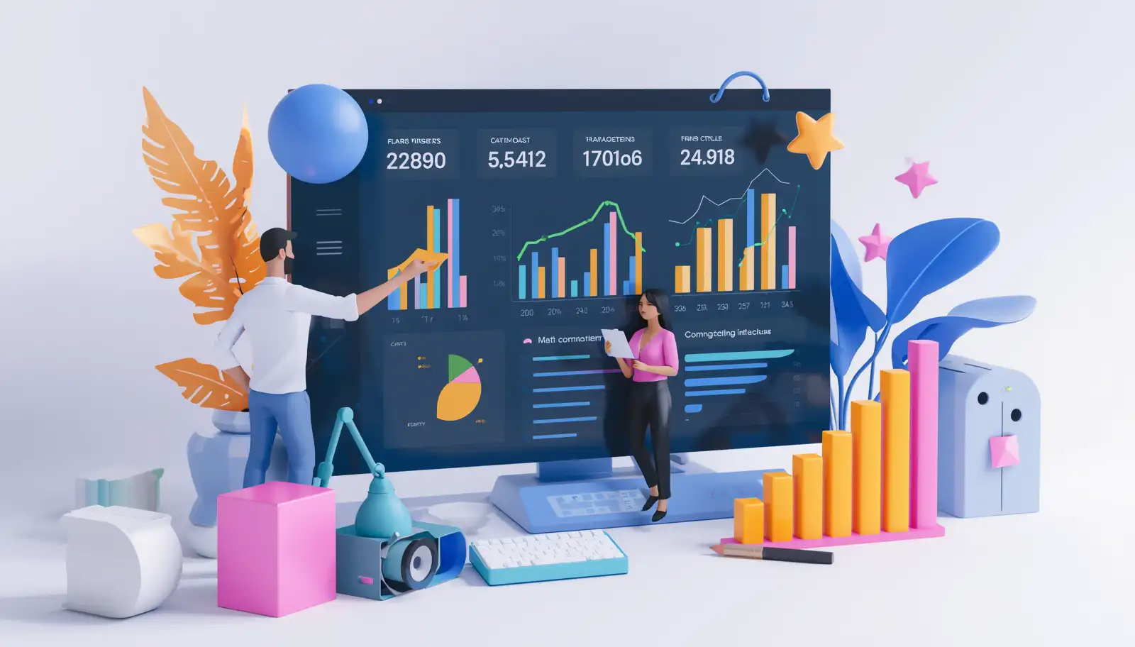 Digital marketing performance analytics illustration