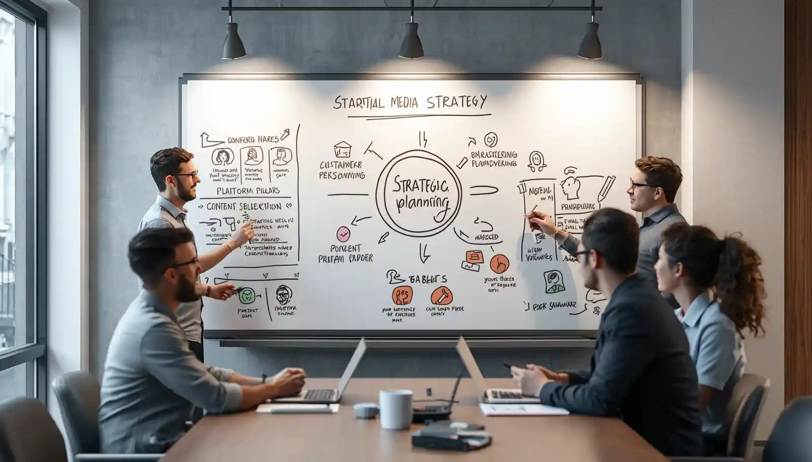 Business meeting for strategic planning